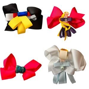 Set of 4 Girls Princess Hair Clip Bow Handmade Disney Themed